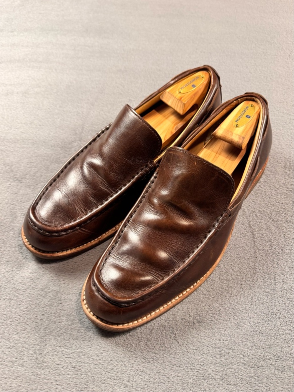 UGG Men’s Via Ponte Dark Brown Leather Slip-On Loafers